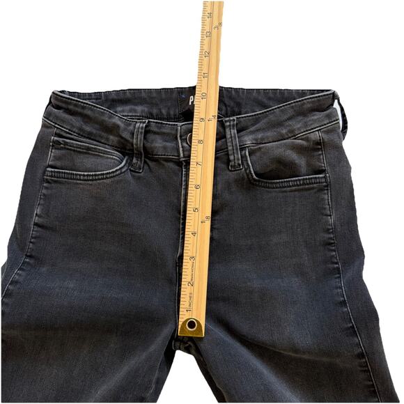 Paige Jeans Womens 26 Genevieve Flare Faded Black Stretch Denim Boho Retro - Picture 6 of 9